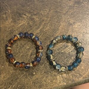 Amazon Beaded Bracelets - Blue and Brown